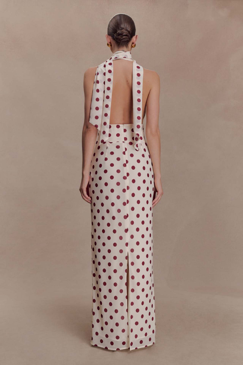 Polka Dot Halter Maxi Dress