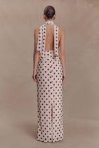 Polka Dot Halter Maxi Dress
