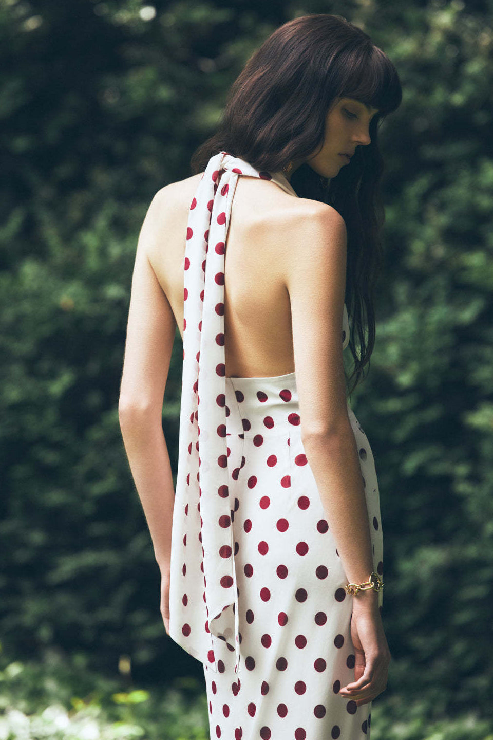 Polka Dot Halter Maxi Dress