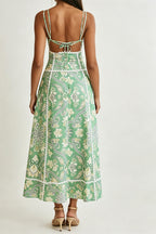 Paisley Linen Midi Dress