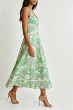 Paisley Linen Midi Dress
