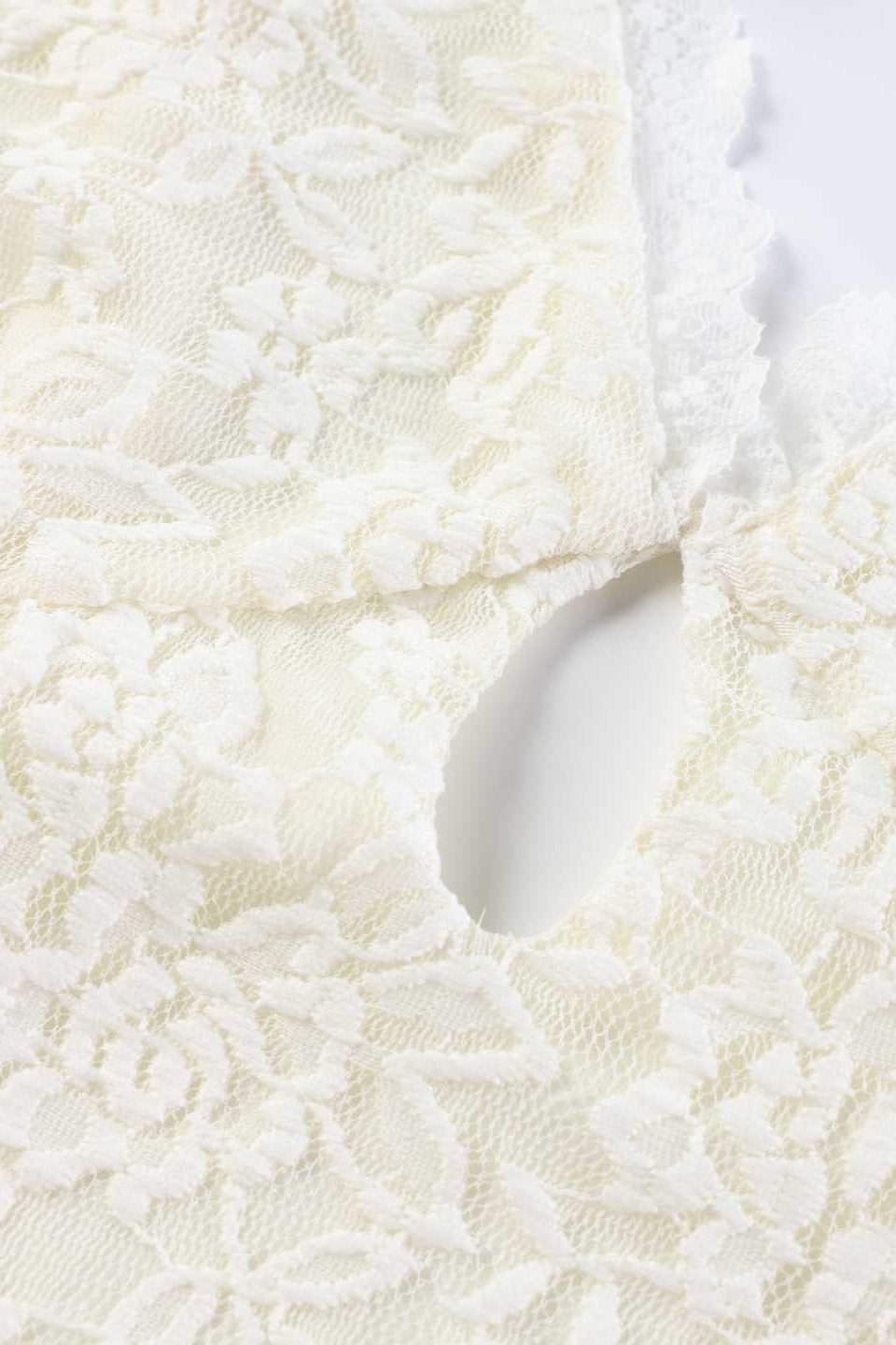 Cream Lace Halter Maxi Dress