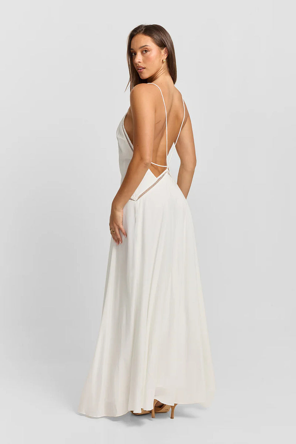 White Lattice Maxi Dress
