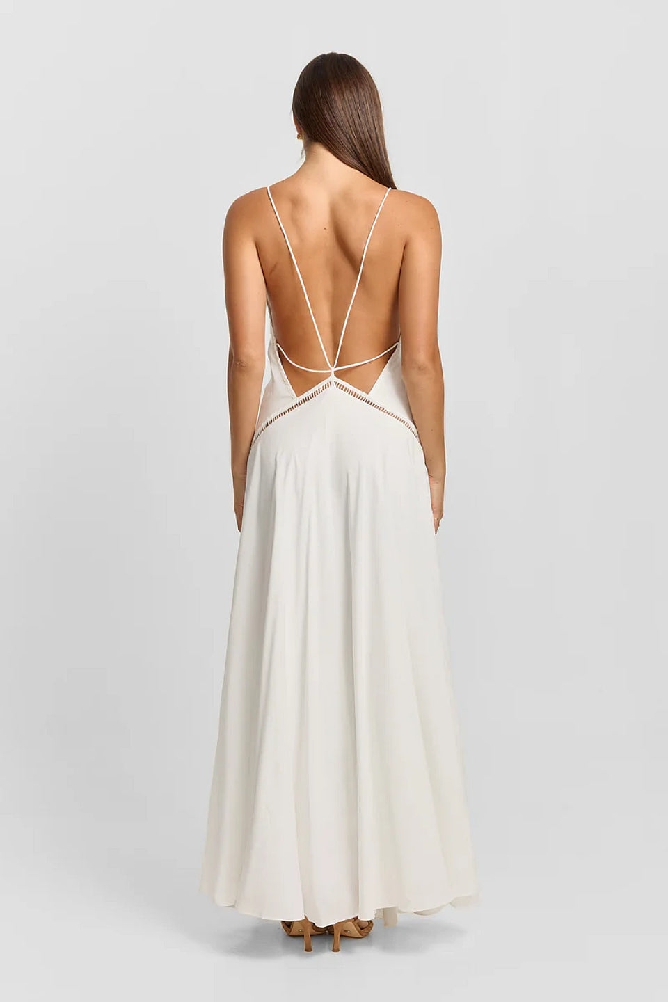 White Lattice Maxi Dress