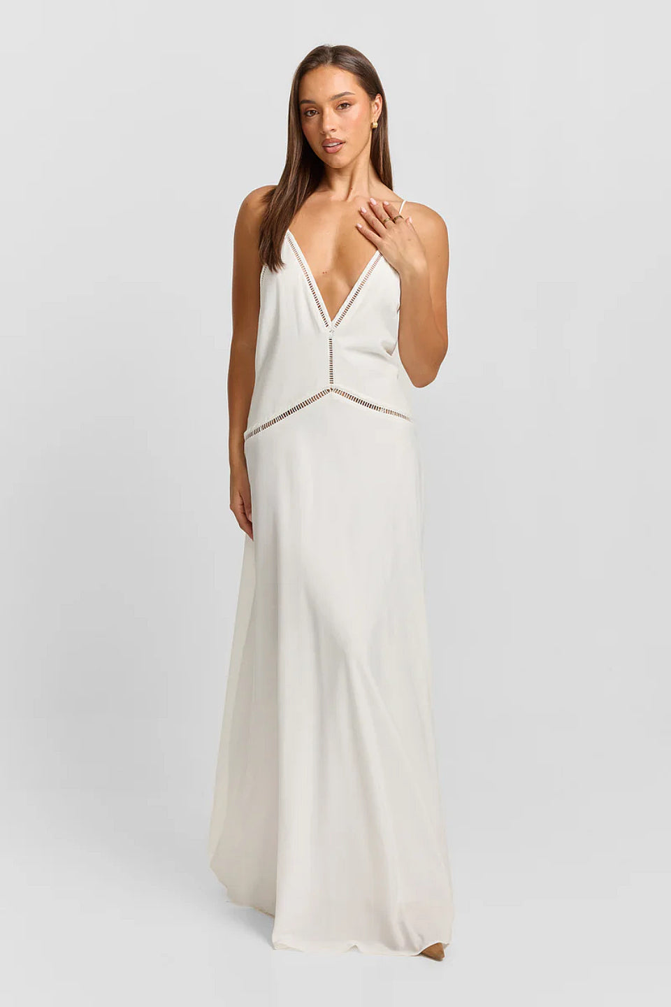 White Lattice Maxi Dress