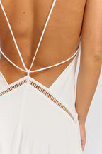White Lattice Maxi Dress