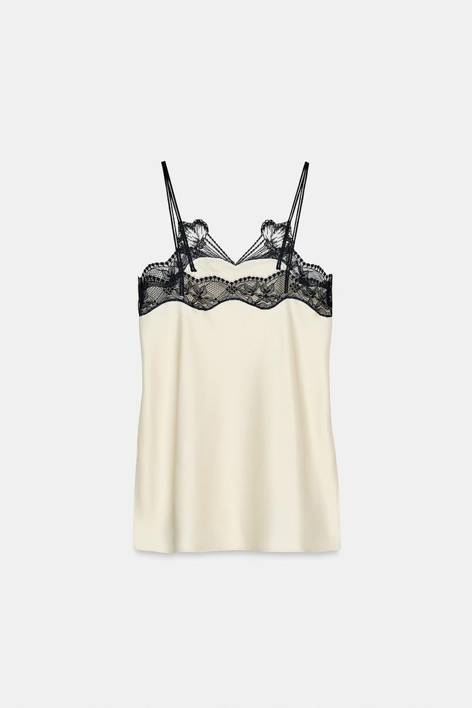 Lace Trim Satin Cami Top