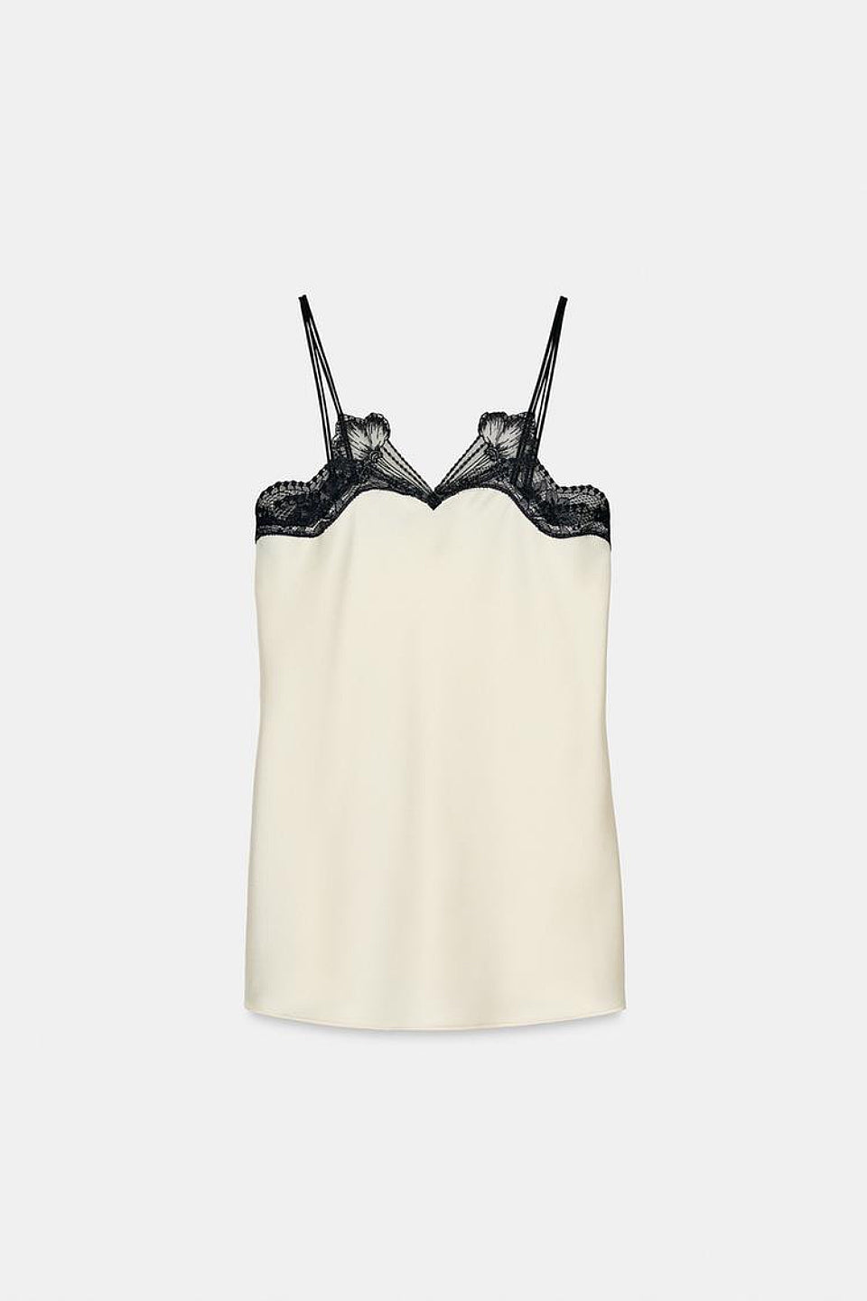 Lace Trim Satin Cami Top