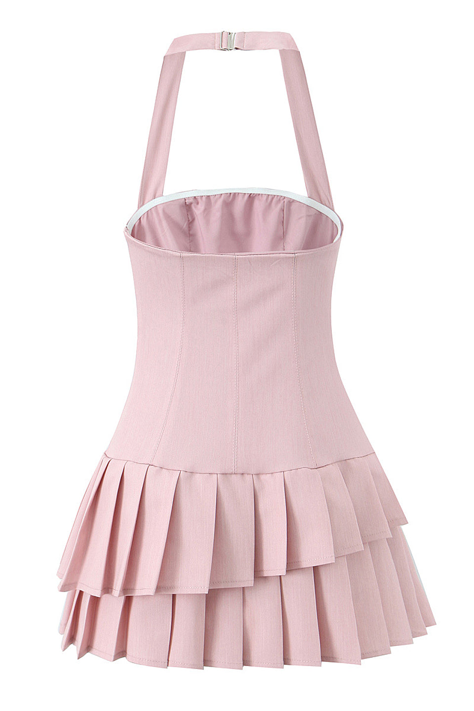 Blush Pleated Halter Mini Dress
