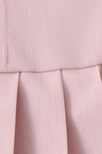 Blush Pleated Halter Mini Dress