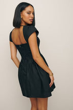 Noir Square Neck A-Line Mini Dress