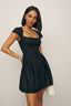 Noir Square Neck A-Line Mini Dress
