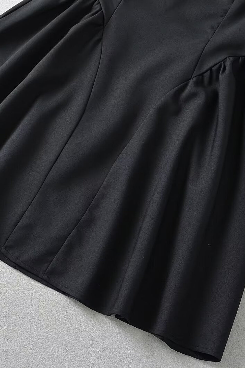 Noir Square Neck A-Line Mini Dress