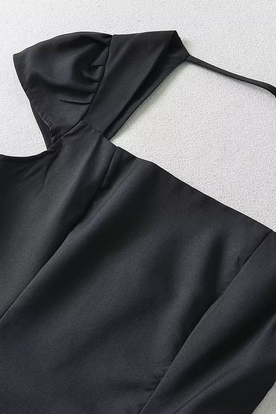 Noir Square Neck A-Line Mini Dress