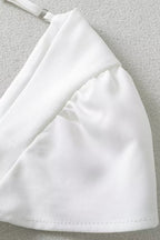 White Square Neck A-Line Mini Dress