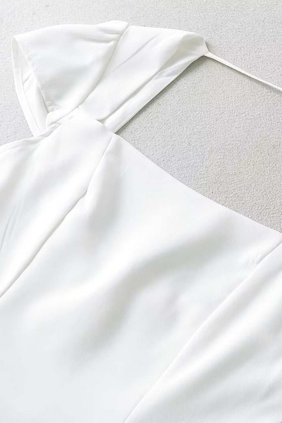 White Square Neck A-Line Mini Dress