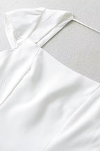 White Square Neck A-Line Mini Dress