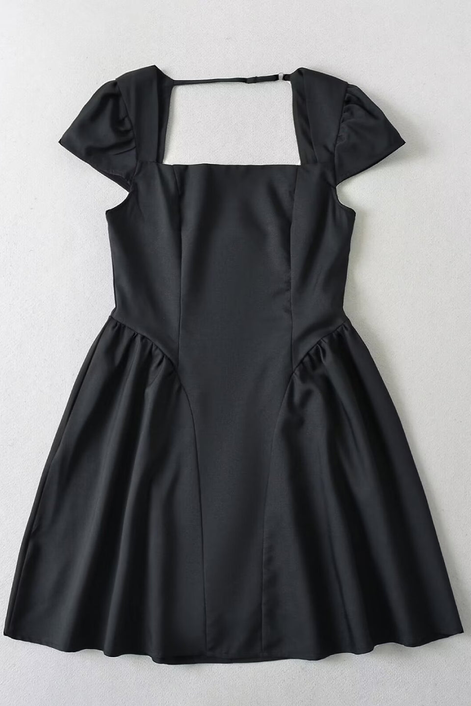 Noir Square Neck A-Line Mini Dress