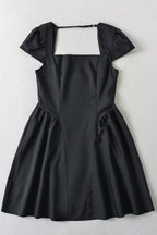 Noir Square Neck A-Line Mini Dress