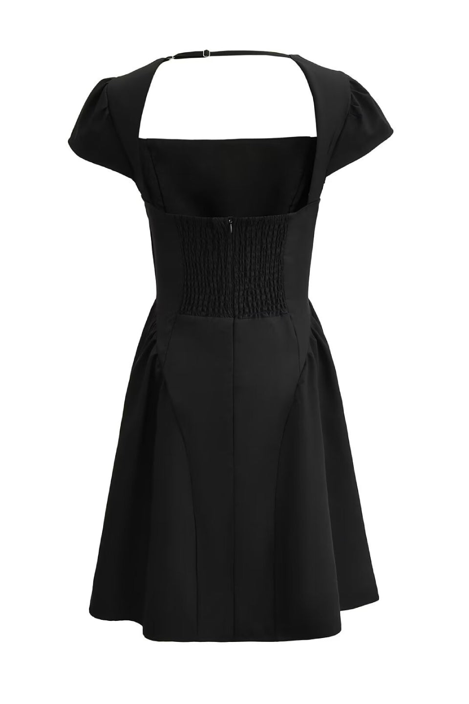 Noir Square Neck A-Line Mini Dress