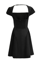 Noir Square Neck A-Line Mini Dress