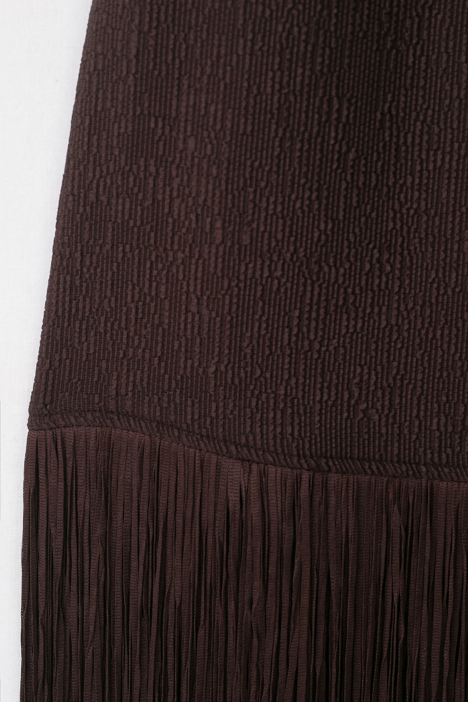 Brown Fringe Midi Dress