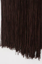 Brown Fringe Midi Dress