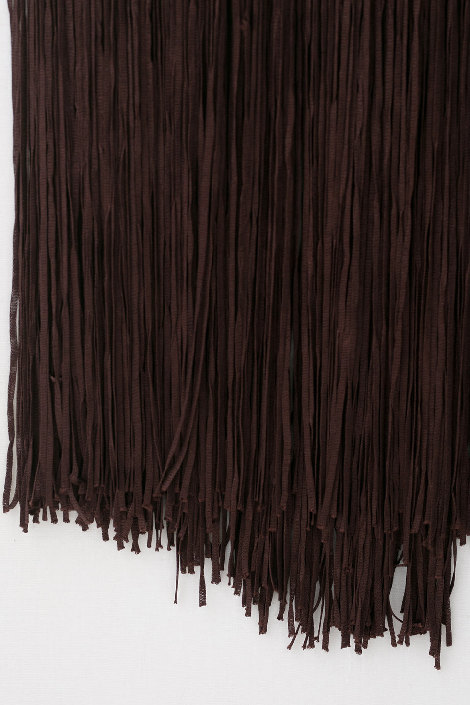 Brown Fringe Midi Dress