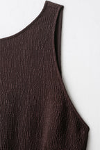Brown Fringe Midi Dress
