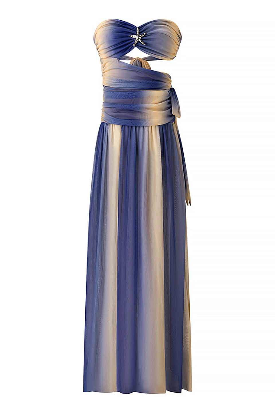Ombre Strapless Maxi Dress