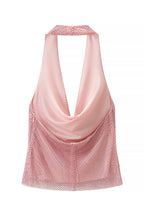 Pink Rhinestone Halter Top
