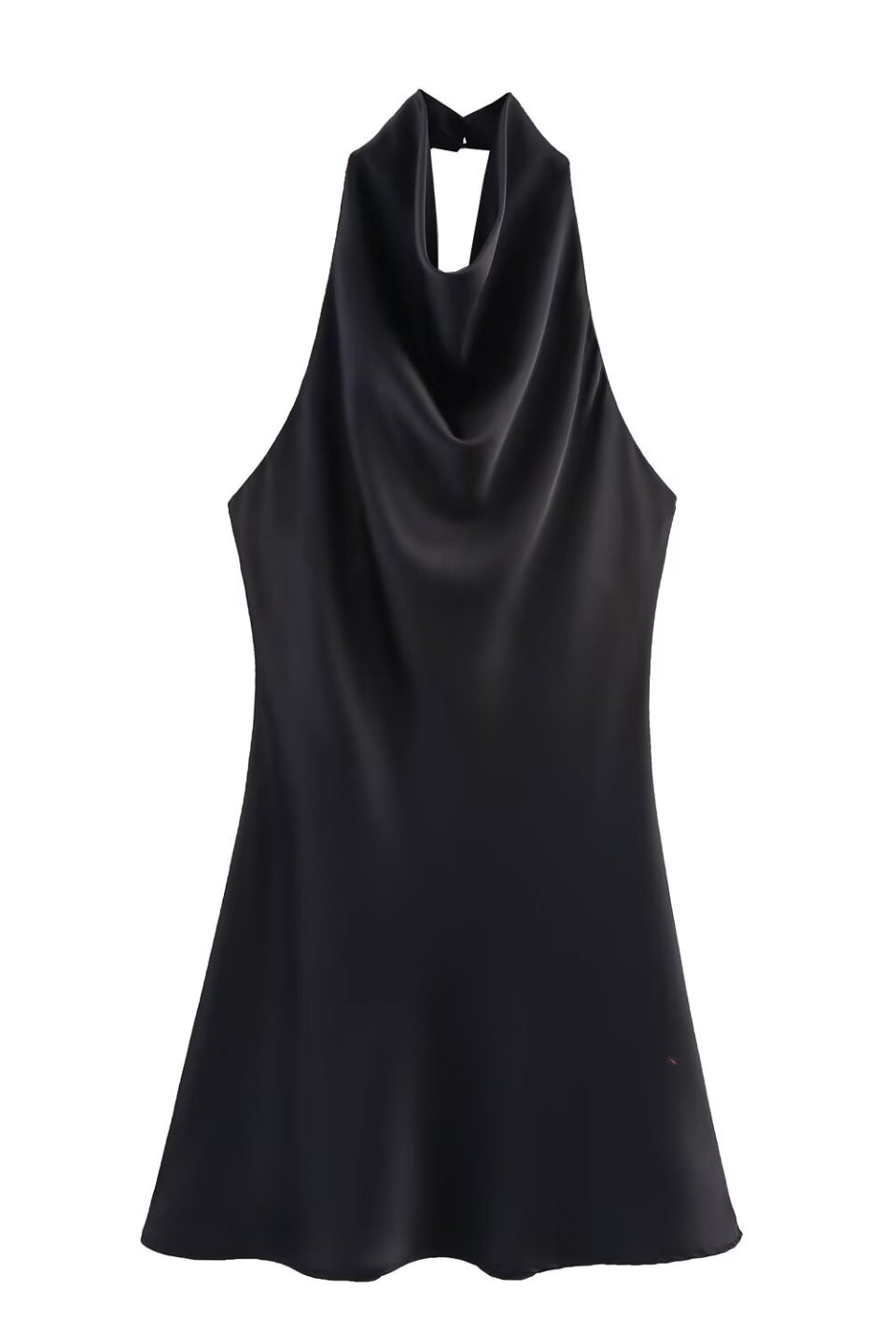 Noir Satin Slip Mini Dress