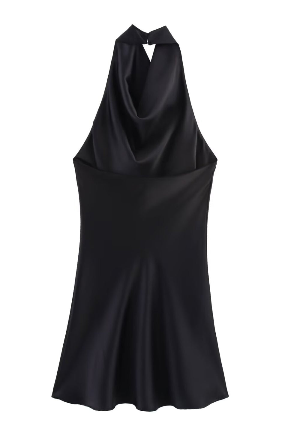 Noir Satin Slip Mini Dress
