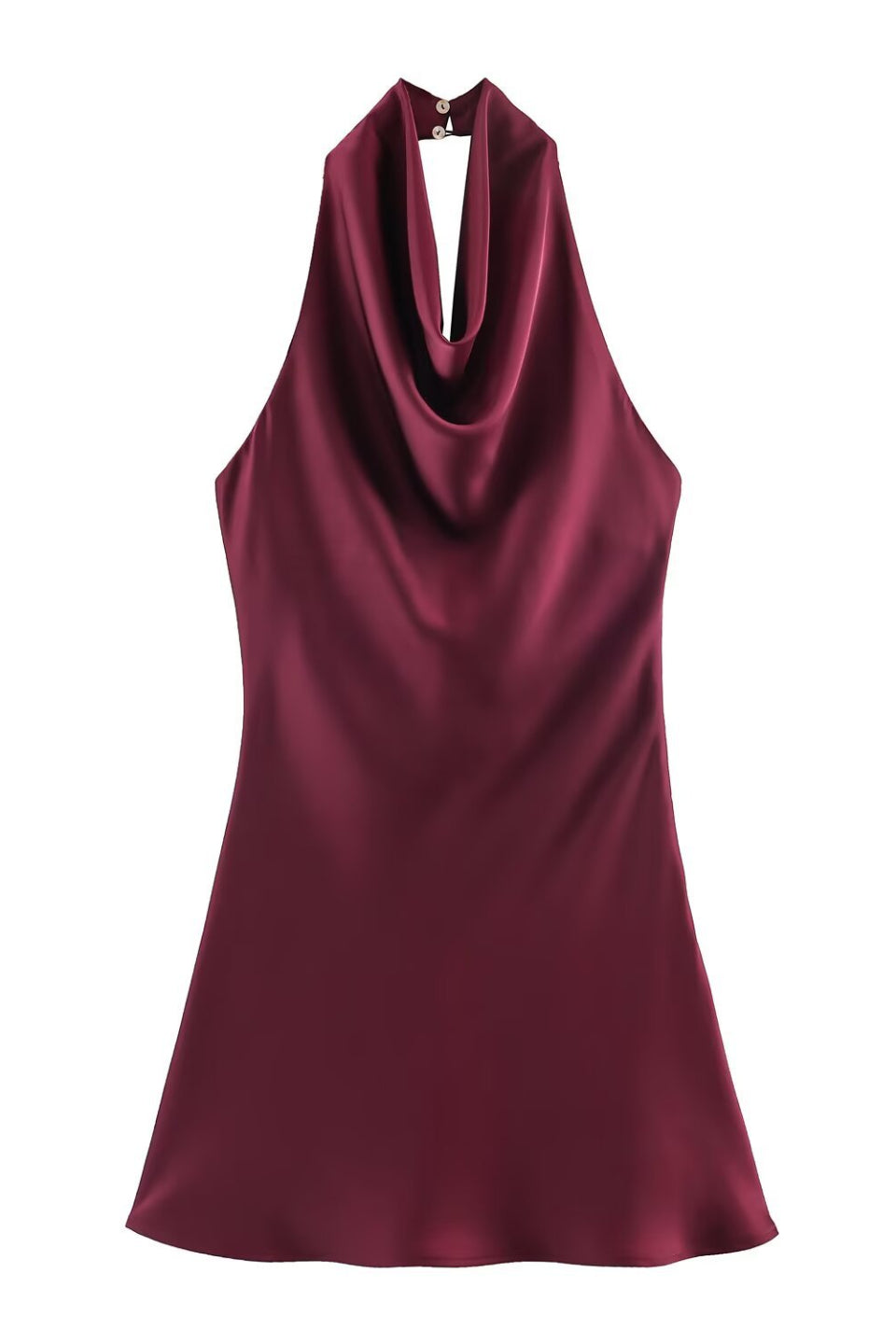 Burgundy Satin Slip Mini Dress