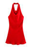 Red Satin Slip Mini Dress