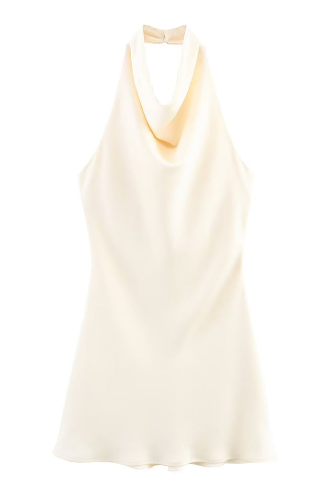 White Satin Slip Mini Dress Hover Image