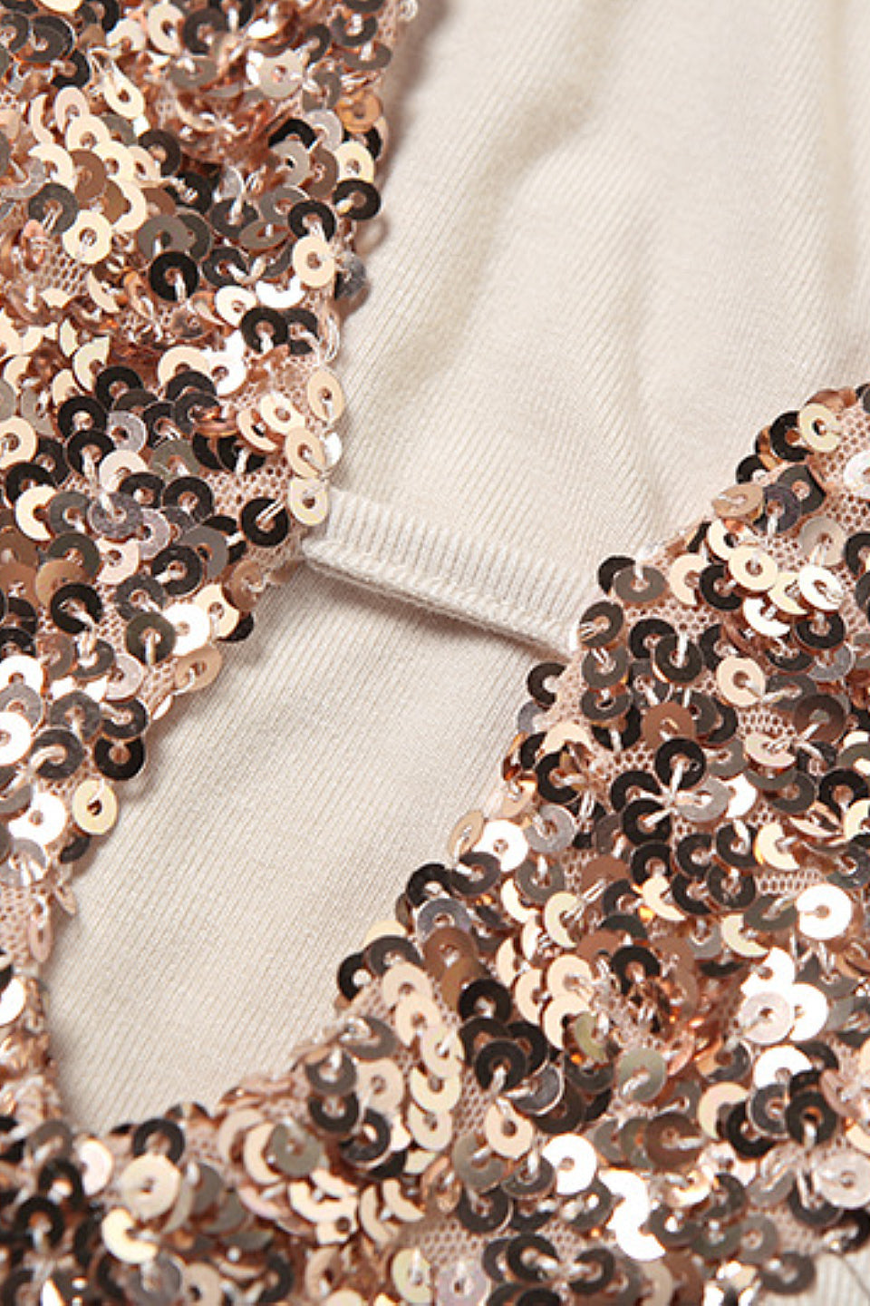 Beige Sequin Night Top