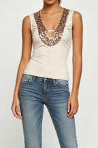 Beige Sequin Night Top