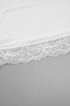White Lace Trim Square Tank Top