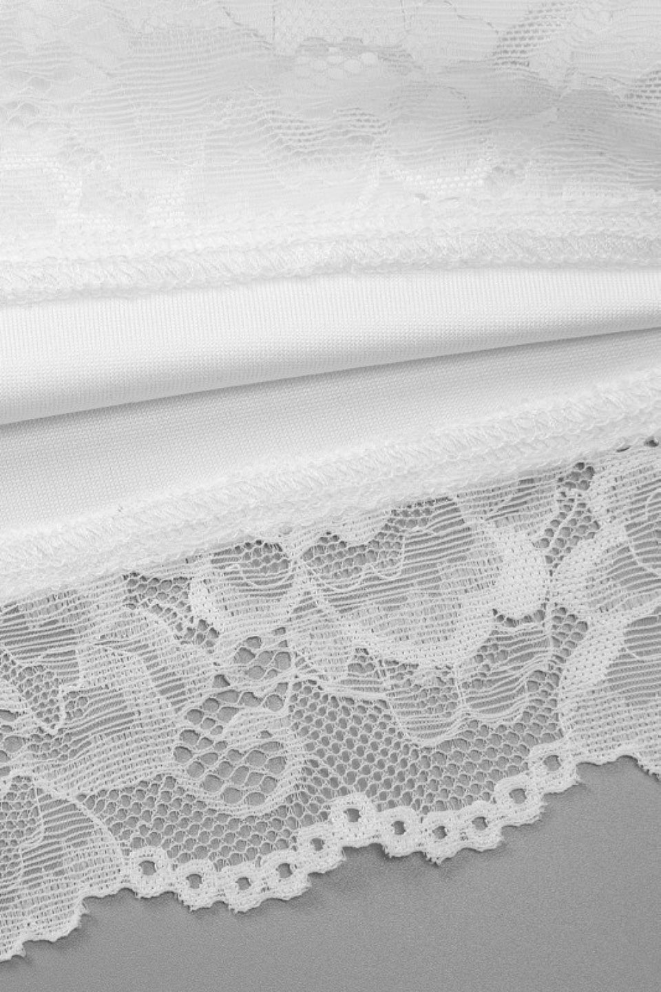 White Lace Trim Square Tank Top