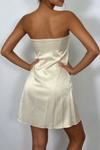 Cream Bow Mini Dress