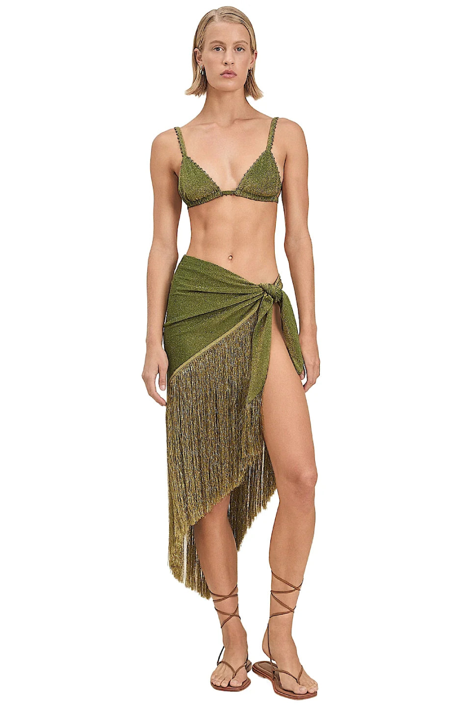 Green Ombre Fringe Top