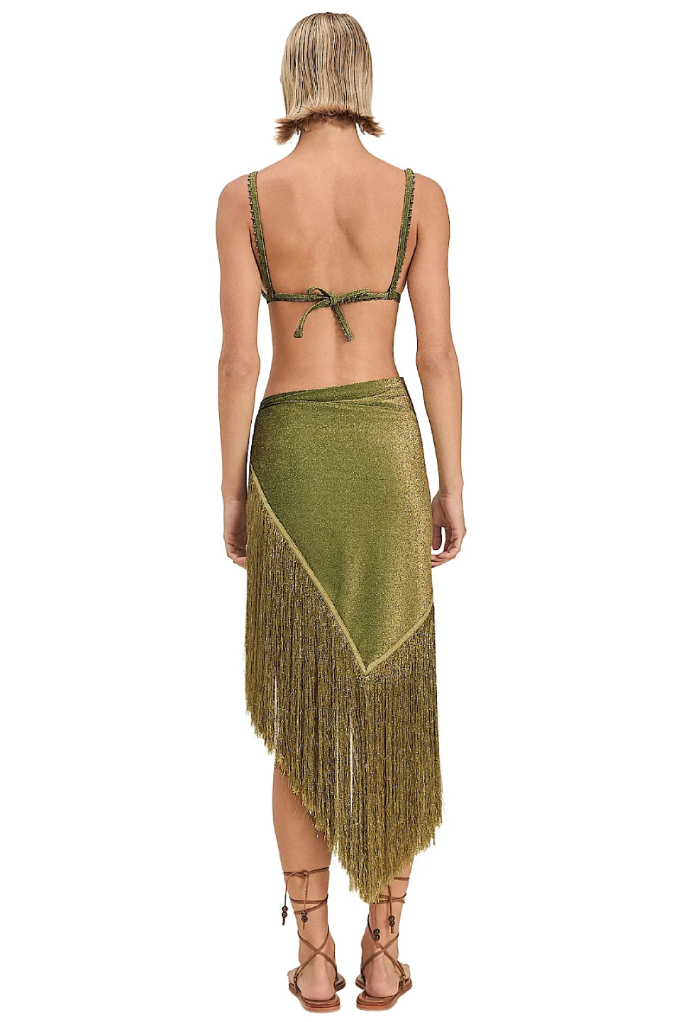Green Ombre Fringe Top