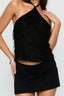 Noir Fringe Halter Top