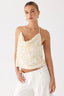 Cream Sequin Halter Top