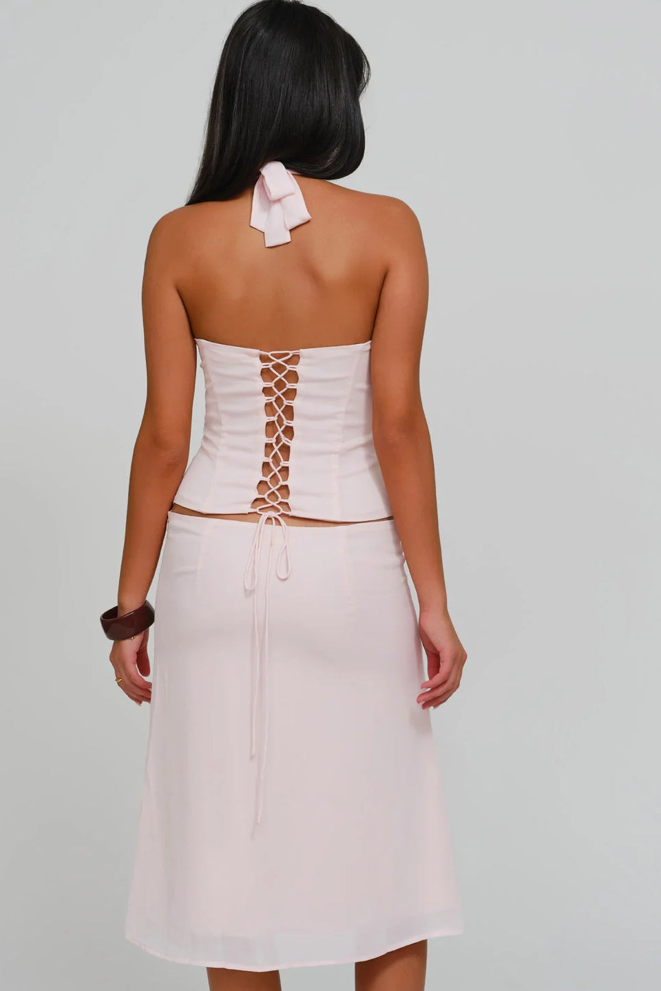 Blush Halter Corset Top