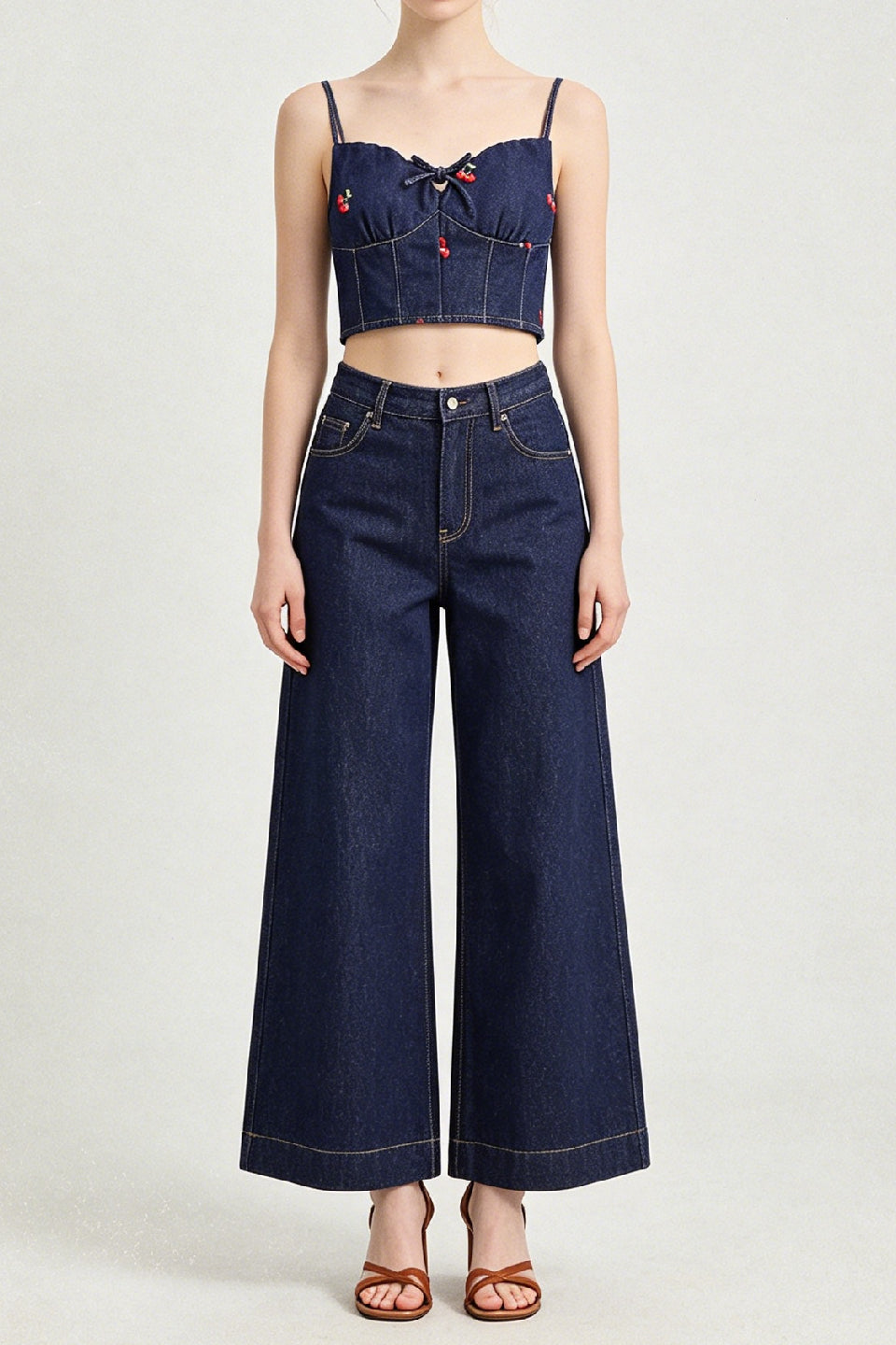 Cherry Denim Bustier
