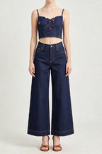 Cherry Denim Bustier