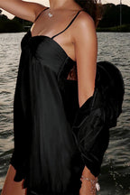 Noir Babydoll Mini Dress
