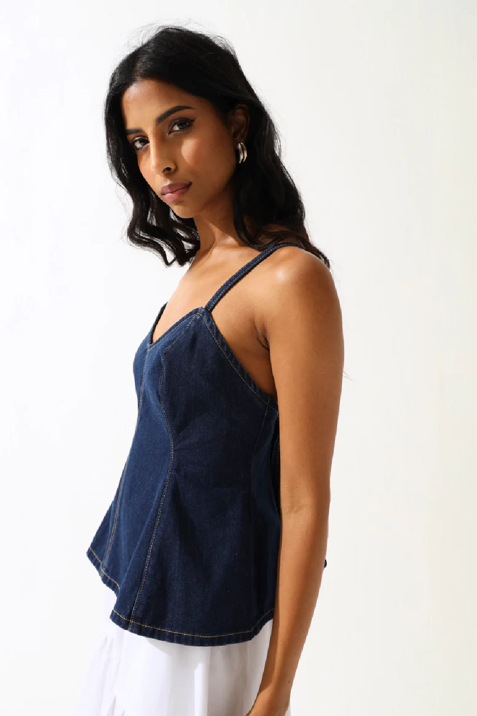 Denim Corset Cami Top